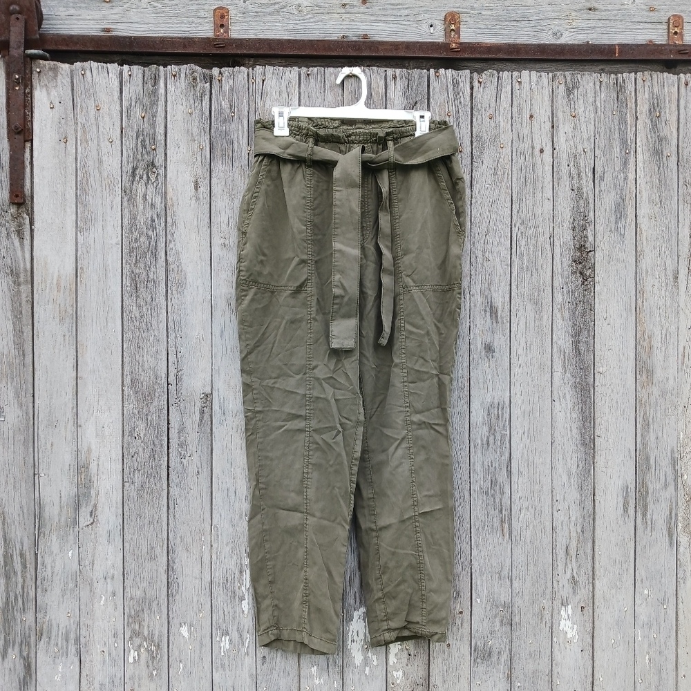 Social Standard By‎ Sanctuary Melody High Waist Paperbag Pants Size M Green